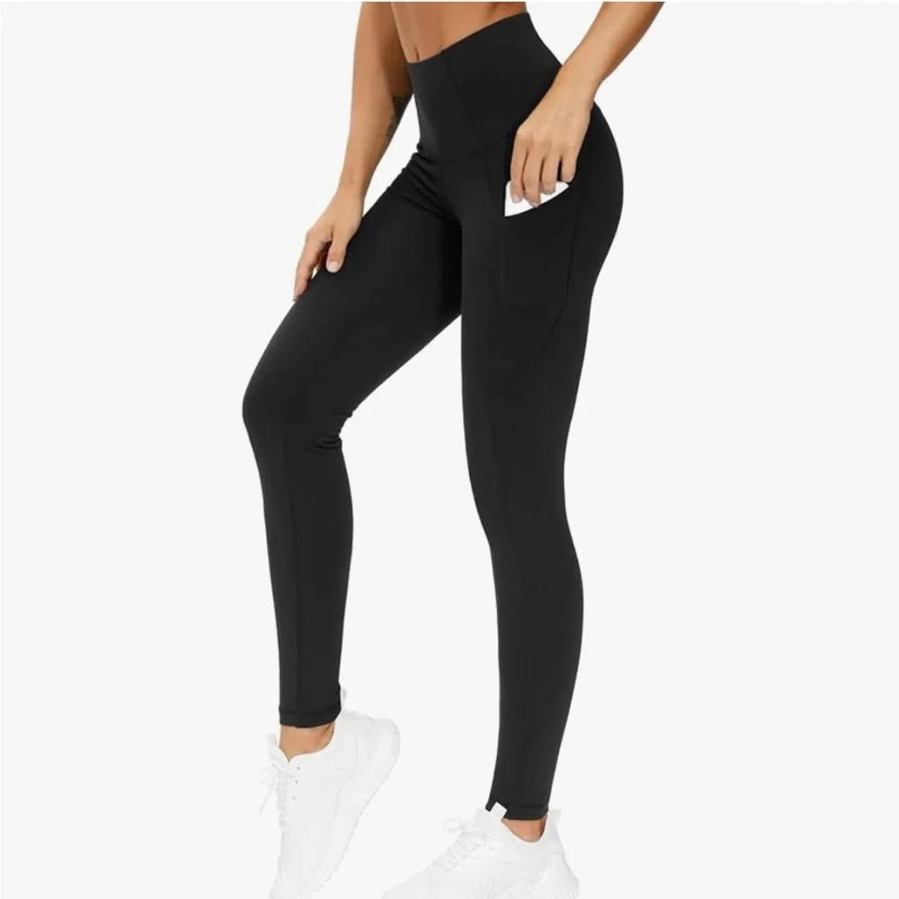 The Gym People Thick High Waist Yoga Pants Tummy Control Workout Yoga Leggings M - Picture 1 of 11